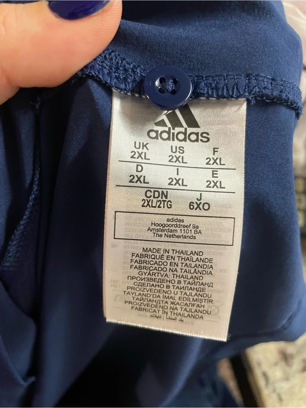 adidas Navy Blue FAU owl Football Men's Polo collar Shirt size 2XL short sleeve